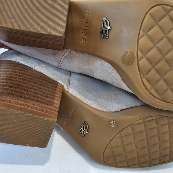 Nurture Boots Women's Size 10 Tan Leather Zip Up Ankle Boot Western Chunk Heel - Picture 10 of 15